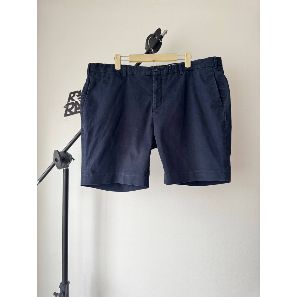 Ralph Lauren Purple Label Tailored Cotton Shorts Navy